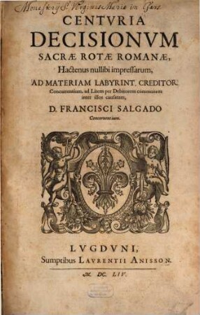 Centuria Decisionum Sactrae Rotae Romanae ad materiam Labyrinth Creditor concurrent