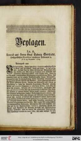 Beylagen [Lit. A. bis Lit. L.]
