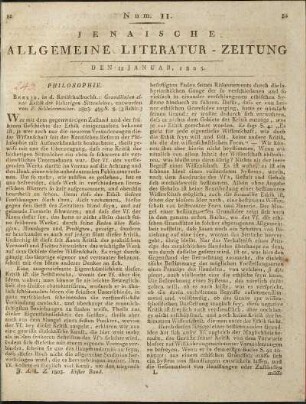 Num. 11. Den 12. Januar 1805