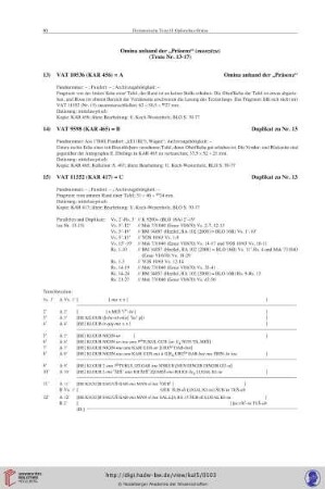 Omina anhand der Präsenz (manzāzu)