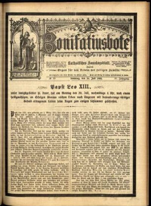 Erste Ausgabe vom Sonntag, den 26. Juli 1903.