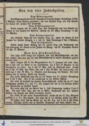 Von den vier Jahreszeiten.