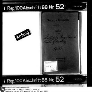 Viehschatzregister des Amts Grönenberg
