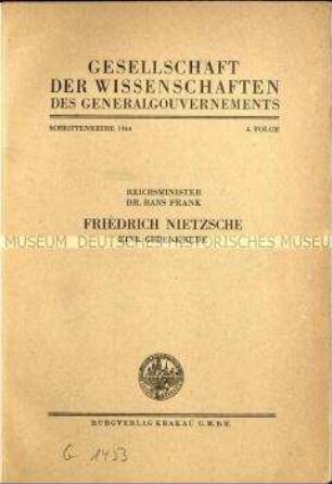 Gedenkrede für Friedrich Nietzsche
