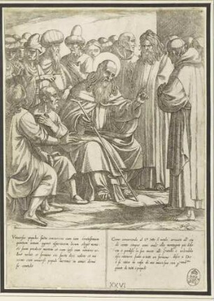 Antonius Abbas sagt seinen Tod voraus (Blatt 26 der Folge zum Leben des Antonius Abbas)