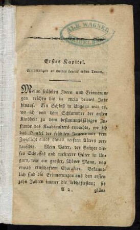 Erstes Kapitel. - Fünftes Kapitel.