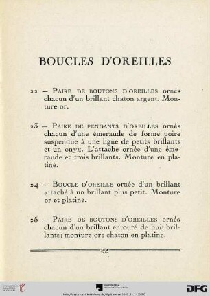 Boucles D'oreilles (Nr.22-30)