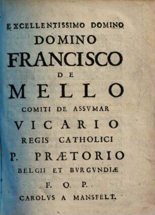 Caroli a Mansfelt Castra Dei sive parochia, religio, et disciplina militum