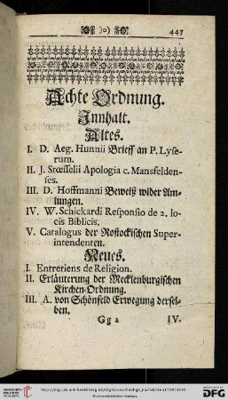 Achte Ordnung