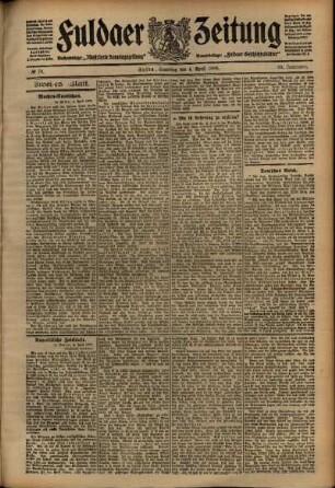 Zweite Ausgabe vom Samstag, den 04. April 1908.