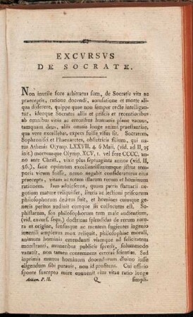 Excursus de Socrate.