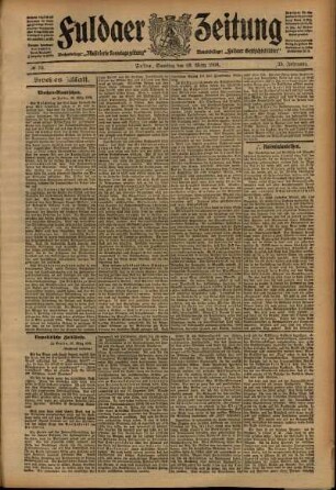 Zweite Ausgabe vom Samstag, den 28. März 1908.