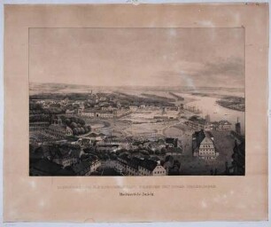Ansicht von Dresden aus der Vogelperspektive in Richtung Nordwesten mit Blick auf den Packhof und das Ostragehege
