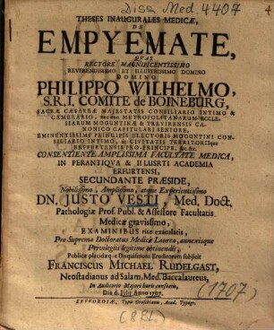 Theses Inaugurales Medicae, De Empyemate