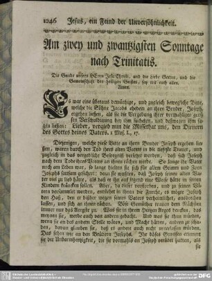 Am zwey und zwantzigsten Sonntage nach Trinitatis