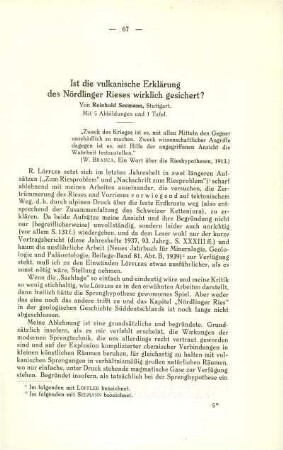Ist die vulkanische Erklärung des Nördlinger Rieses wirklich gesichert?