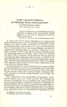 Ist die vulkanische Erklärung des Nördlinger Rieses wirklich gesichert?