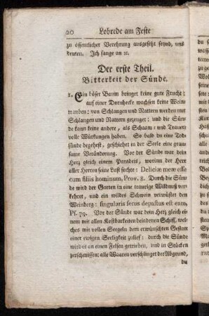 Der erste Theil. Bitterkeit der Sünde.