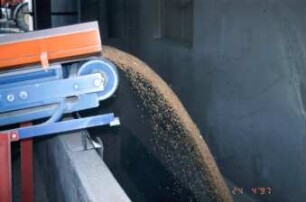 Fotografie: Erntetechnik, Mähdrescher selbstfahrend, Ertragsmessung, Ertragssensor, Prüfstand