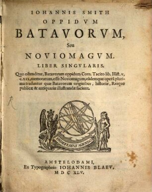Oppidum Batavorum, seu Noviomagum ...