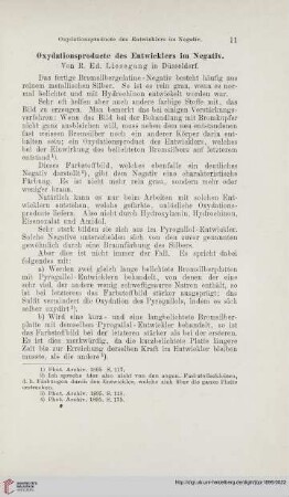 Oxydationsproducte des Entwicklers im Negativ