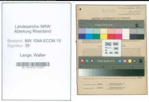 Entnazifizierung Walter Lange , geb. 09.08.1912 (Techniker)