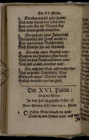 Der XVI. Psalm [-] Der XIX. Psalm