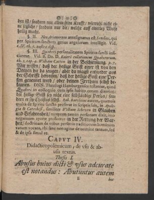 Caput IV. Didactiopolemicum, de usu & abusu textus