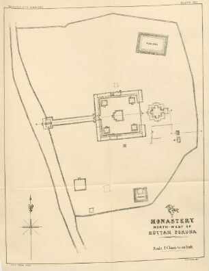 Plate XIII. Plan of monastery north-west of Kuttam Pokuna.