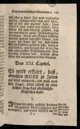 163-171, Das XXI. Capitel