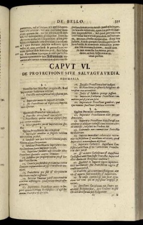 Caput VI. De Protectione Sive Salvaguaurdia.