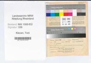 Entnazifizierung Toni Kieven, geb. 20.09.1896 (Angestellter)