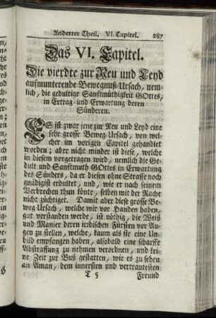 Das VI. Capitel. Die vierdte zur Reu und Leyd aufmunterende Bewegnuß-Ursach [...] - Das IX. Capitel. Die siebende Beweg-Ursach [...]