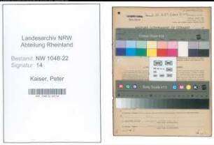 Entnazifizierung Peter Kaiser , geb. 08.08.1897 (Kaufmaennischer Angestellter)