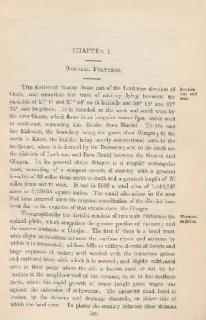 Chapter I. General features