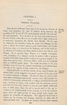 Chapter I. General features