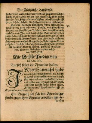 Die Sechste Predigt der Haustafel. Wie sich sollen die Eheweiber halten.