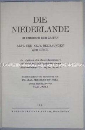 Nationalsozialistische Schrift über die besetzten Niederlande