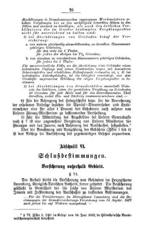 Abschnitt VI. Schlußbestimmungen