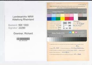 Entnazifizierung Richard Goertner, geb. 09.03.1913 (Studienrat)