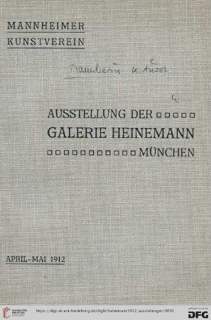 Ausstellung der Galerie Heinemann, München