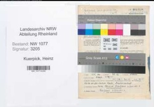 Entnazifizierung Heinz Kuerpick , geb. 14.02.1920 (Polizist)