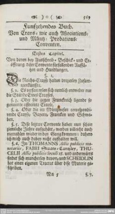 Funfzehendes Buch. Von Crays- wie auch Aßociations- und Müntz-Probations-Conventen