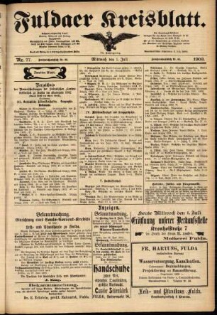 Zweite Ausgabe vom Mittwoch, den 01. Juli 1903.