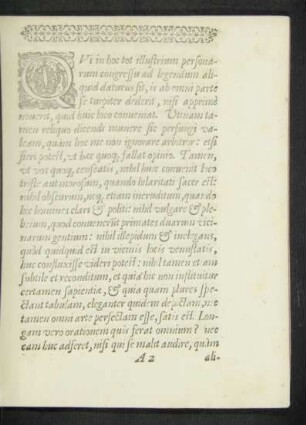 Qui in hoc tot illustrium personarum congressu ad legendum aliquid daturus sit ...