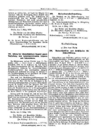 Unterrichtsfilm und Hochschulen für Lehrerbildung : [Volksbildung] ; [Für das Reich] ; [Amtliche Erlasse] ; [Amtlicher Teil]