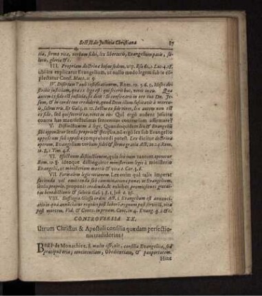 Utrum Christus & Apostoli consilia quaedam perfectionis tradiderint?