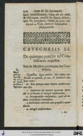 Catechesis XII. De quinque punctis ad Confessionem requisitis.