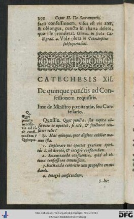 Catechesis XII. De quinque punctis ad Confessionem requisitis.