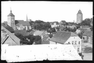 Eilenburg. Blick auf Stadt, Marienkirche und Schlossturm